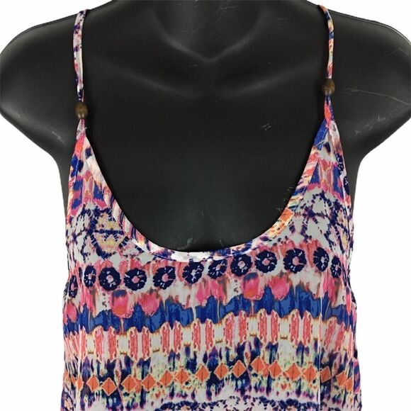 Three Pink Hearts boho sheer multi color blouse S - Picture 5 of 8